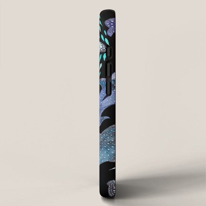 Whale Shark, Ray & Sea Creature Play Print, in Black iPhone Case Gallery Image 2