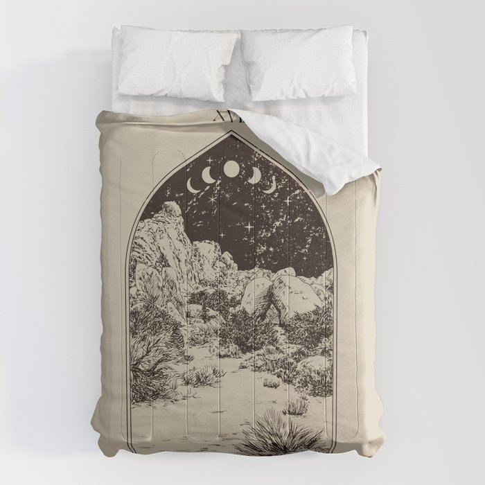 The Moon Tarot Card Poster. Mystic Landscape. Esoteric tarot. Dark moon Comforter Gallery Image 6