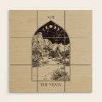 The Moon Tarot Card Poster. Mystic Landscape. Esoteric tarot. Dark moon Wood Wall Art Gallery Image 1