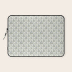 Lattice Block Print Floral - Blue Green Laptop Sleeve Gallery Image 1