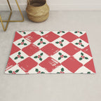 Checkered Christmas Holly Rug Gallery Image 1