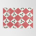Checkered Christmas Holly Rug Gallery Image 2