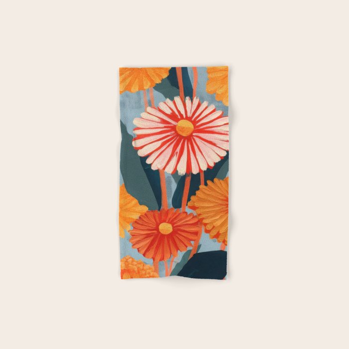Dahlia Flower Painting Bath Towel Gallery Image 1