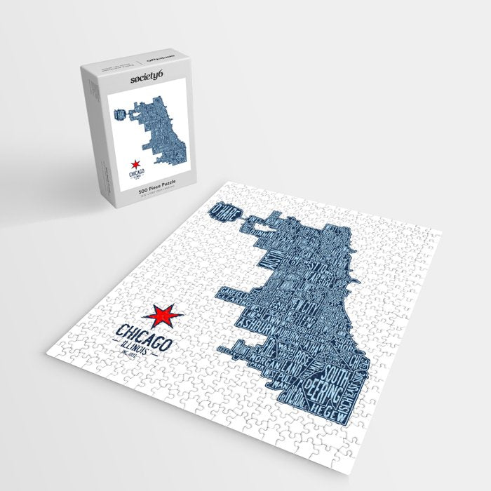 Chicago Neighborhood Map Jigsaw Puzzle Gallery Image 2
