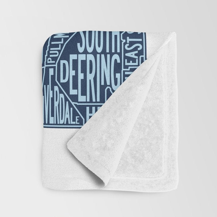 Chicago Neighborhood Map Throw Blanket Gallery Image 3