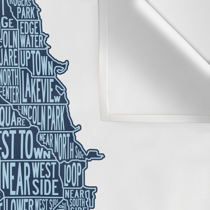 Chicago Neighborhood Map Wall Tapestry Gallery Image 3