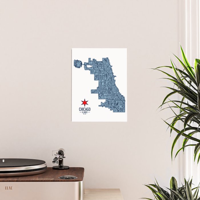 Chicago Neighborhood Map Poster Gallery Image 2