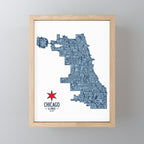 Chicago Neighborhood Map Mini Art Print Gallery Image 1