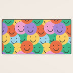 Colorful happy smiling face pattern Desk Mat Gallery Image 3