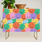 Colorful happy smiling face pattern Credenza Gallery Image 1