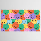 Colorful happy smiling face pattern Tablecloth Gallery Image 2