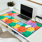 Colorful happy smiling face pattern Desk Mat Gallery Image 2