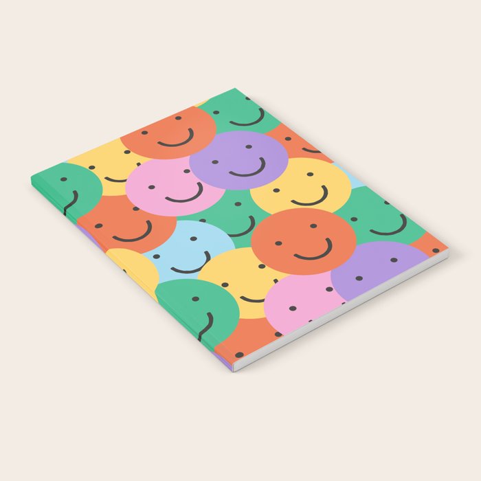 Colorful happy smiling face pattern Notebook Gallery Image 2