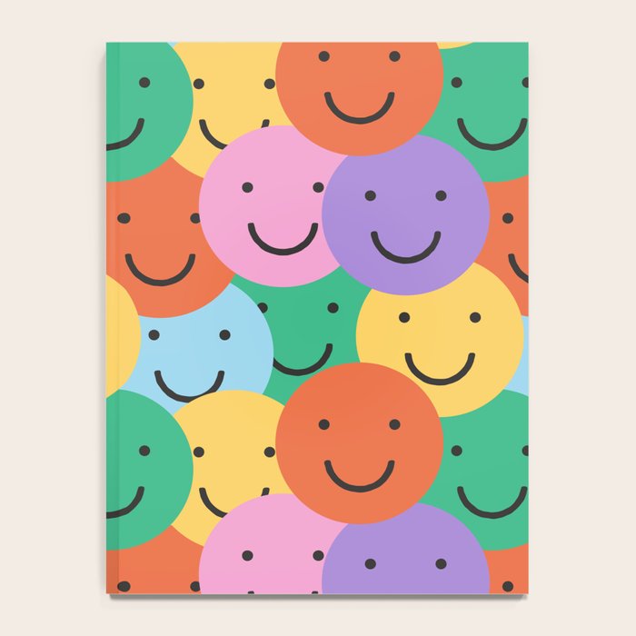 Colorful happy smiling face pattern Notebook Gallery Image 4