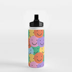 Colorful happy smiling face pattern Water Bottle Gallery Image 2