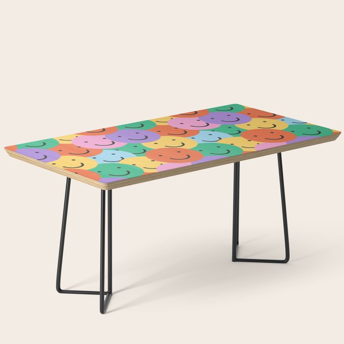 Colorful happy smiling face pattern Coffee Table Gallery Image 1
