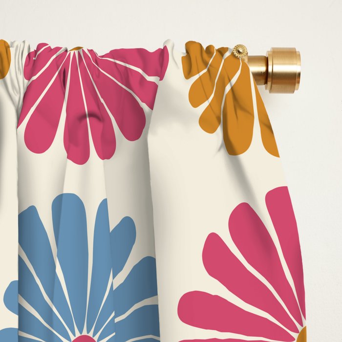 Retro Summer Daisies V Window Curtain Gallery Image 2