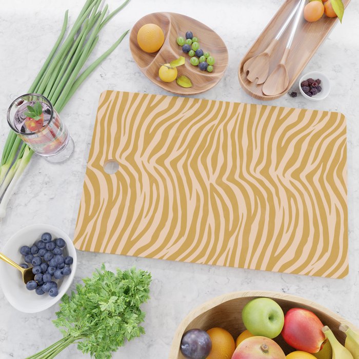 Dopamine Zebra Print In Amber Yellow Cutting Board Gallery Image 2