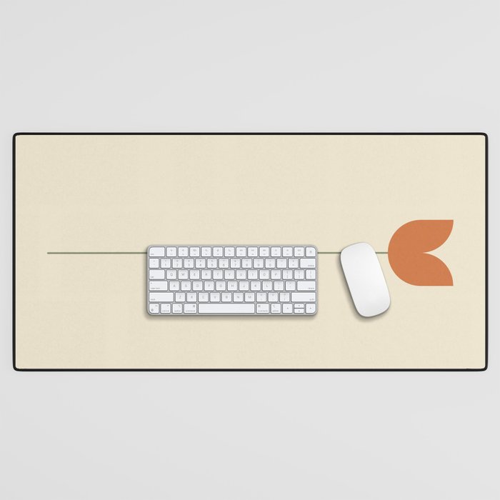 Vintage Tulip Minimalism - Red Desk Mat Gallery Image 1