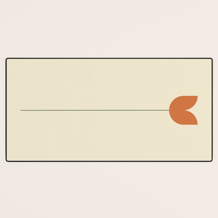 Vintage Tulip Minimalism - Red Desk Mat Gallery Image 3