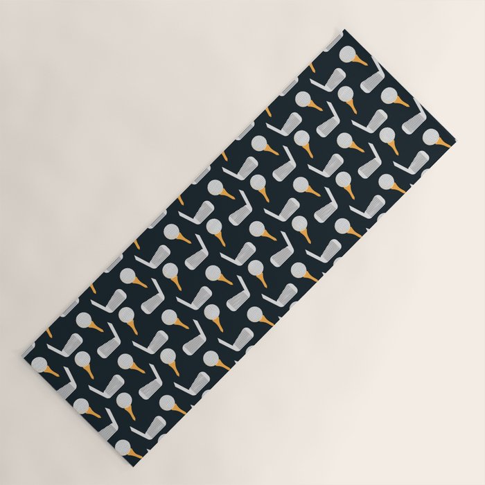 Golf Pattern (Black) Yoga Mat Gallery Image 1