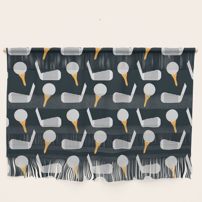 Golf Pattern (Black) Wall Hanging Gallery Image 1