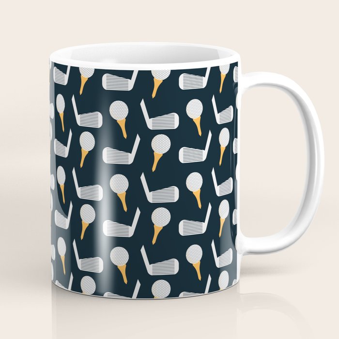 Golf Pattern (Black) Coffee Mug Gallery Image 1