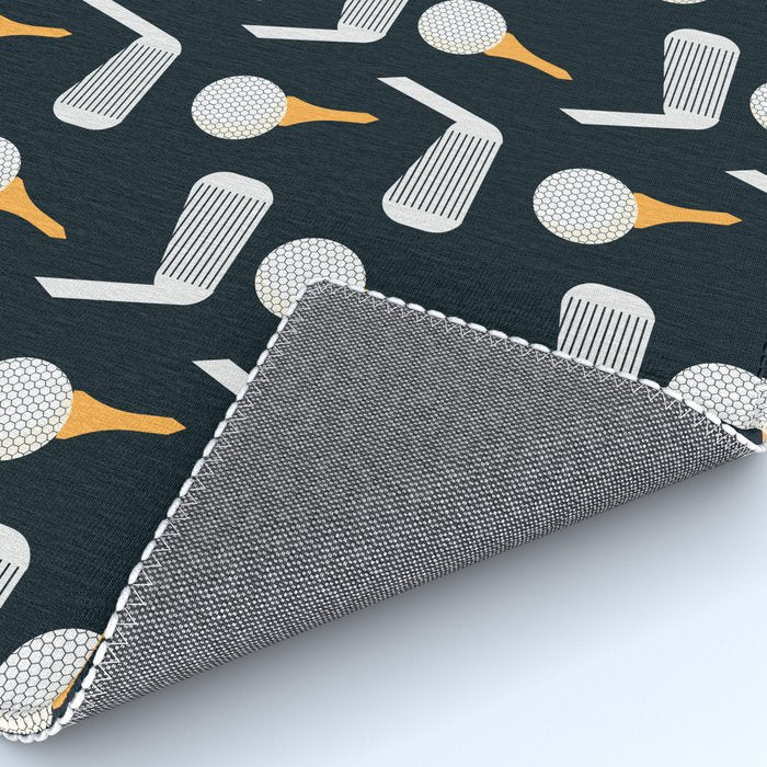 Golf Pattern (Black) Rug Gallery Image 4
