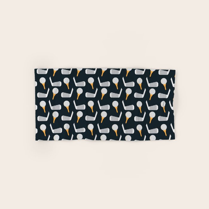 Golf Pattern (Black) Bath Towel Gallery Image 1