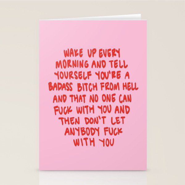 Girl Boss Motto Stationery Card Gallery Image 1