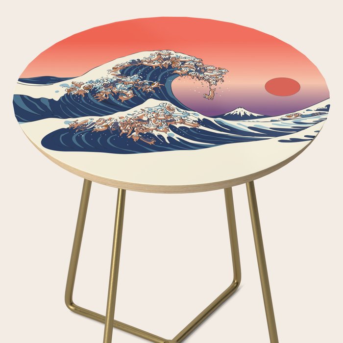 The Great Wave of Dachshunds Side Table Gallery Image 2