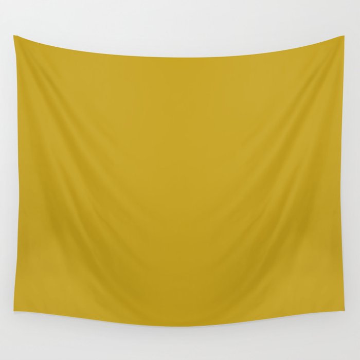 Mid Century Mod Mustard Yellow Solid Wall Tapestry Gallery Image 4