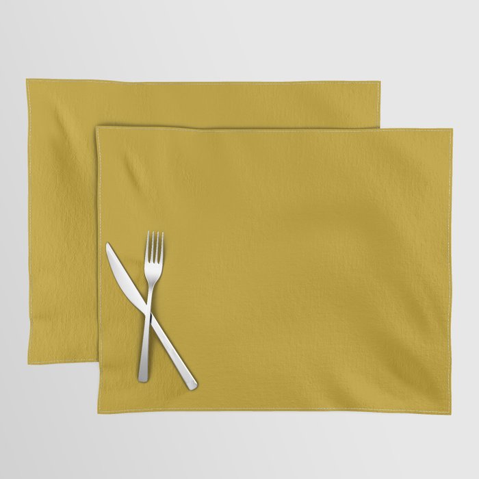 Mid Century Mod Mustard Yellow Solid Placemat Gallery Image 1