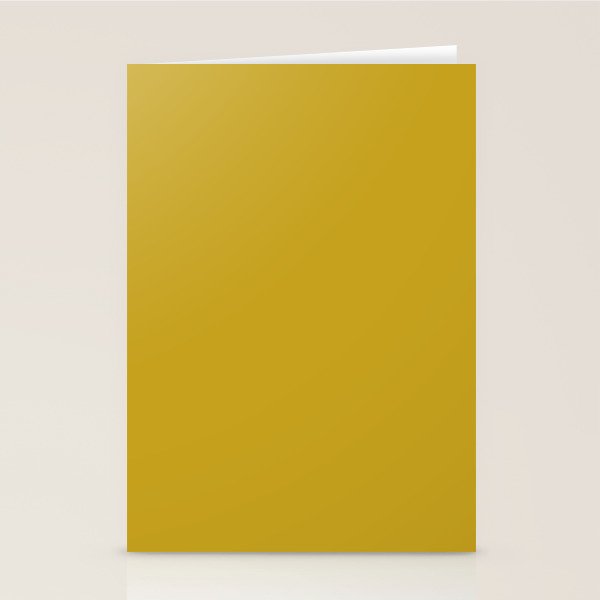 Mid Century Mod Mustard Yellow Solid Stationery Card Gallery Image 1
