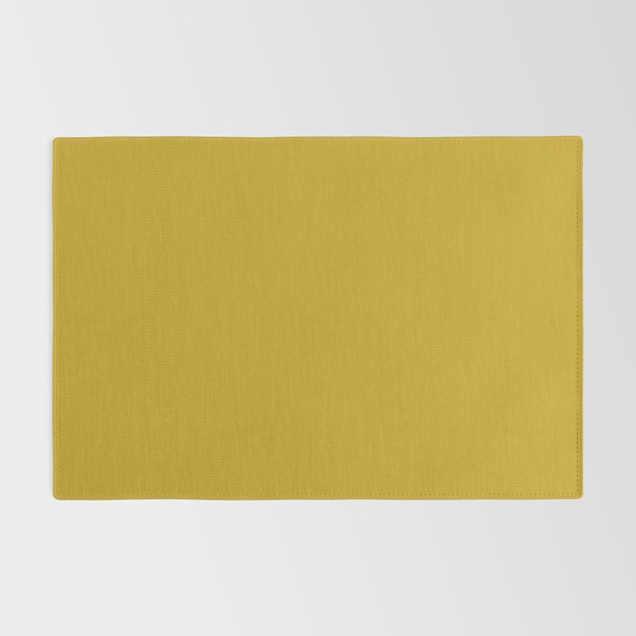 Mid Century Mod Mustard Yellow Solid Rug Gallery Image 2