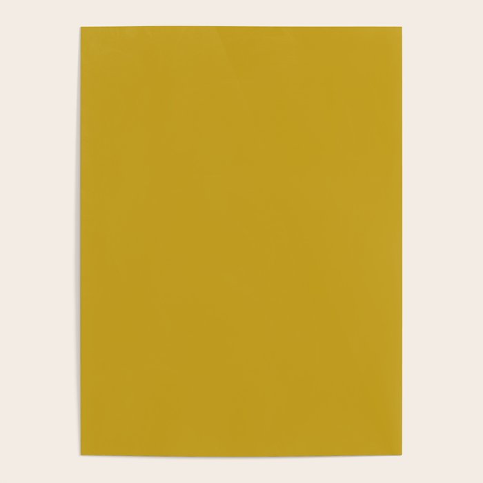 Mid Century Mod Mustard Yellow Solid Poster Gallery Image 1