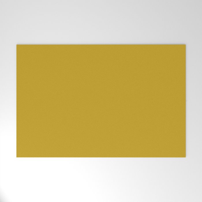 Mid Century Mod Mustard Yellow Solid Welcome Mat Gallery Image 1