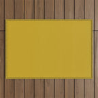 Mid Century Mod Mustard Yellow Solid Outdoor Rug Gallery Image 1