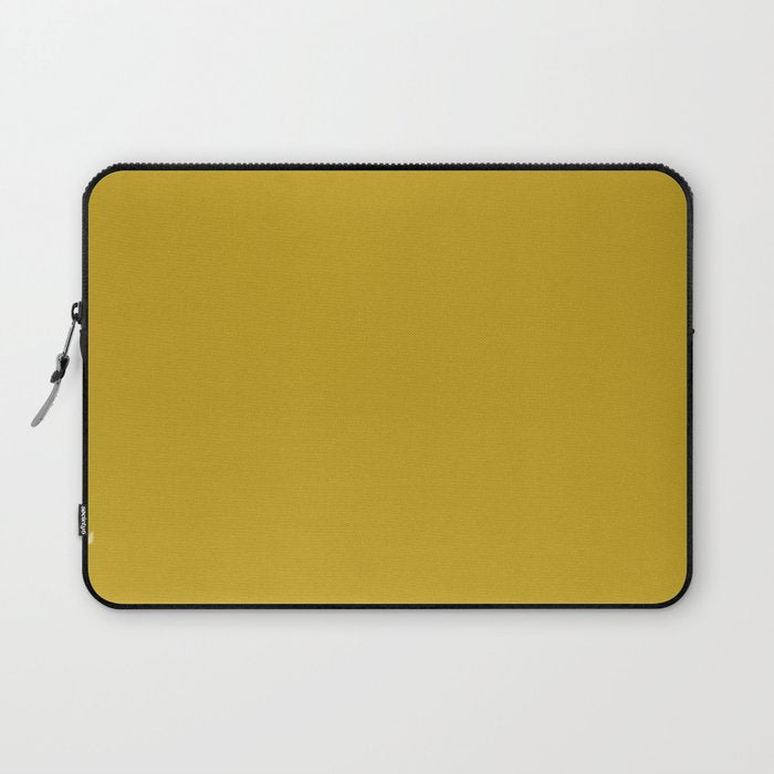 Mid Century Mod Mustard Yellow Solid Laptop Sleeve Gallery Image 1