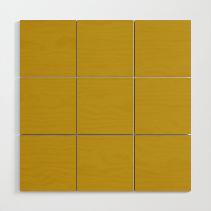 Mid Century Mod Mustard Yellow Solid Wood Wall Art Gallery Image 1