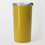 Mid Century Mod Mustard Yellow Solid Travel Mug Gallery Image 2