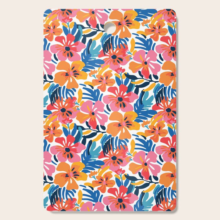 Tropical watercolor flower nature art pattern Cutting Board Gallery Image 1