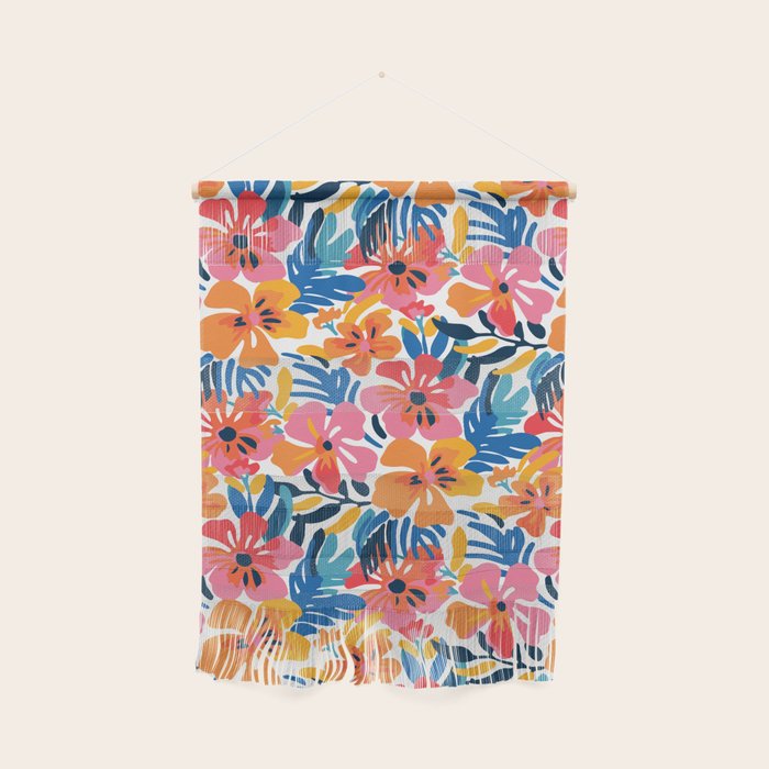 Tropical watercolor flower nature art pattern Wall Hanging Gallery Image 1