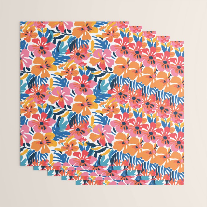 Tropical watercolor flower nature art pattern Wrapping Paper Gallery Image 3