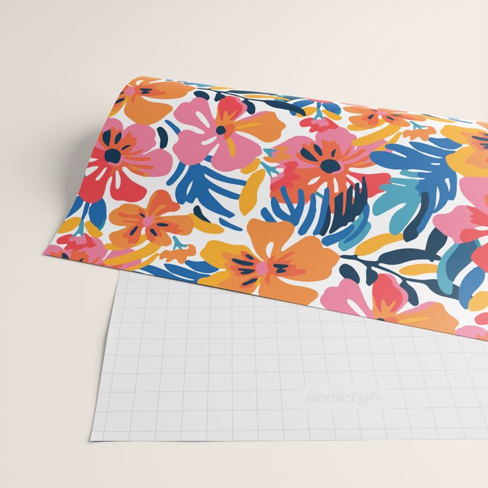 Tropical watercolor flower nature art pattern Wrapping Paper Gallery Image 2