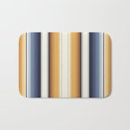 Indigo Blue, Amber Brown and Navajo White Southwest Serape Blanket Stripes Bath Mat Gallery Image 1