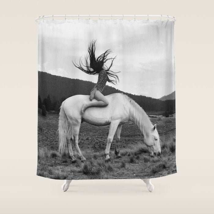 WILD HORSE GIRL Shower Curtain Gallery Image 1