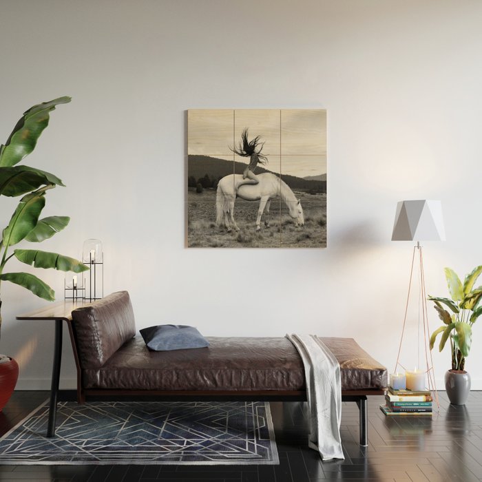 WILD HORSE GIRL Wood Wall Art Gallery Image 2