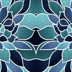 Festive, Flower Bloom, Navy Blue and Teal Coffee Mug Gallery Image 2