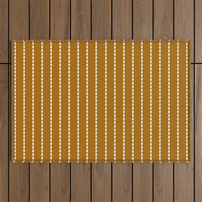 Dashed Lines (Golden Brown) Outdoor Rug Gallery Image 1